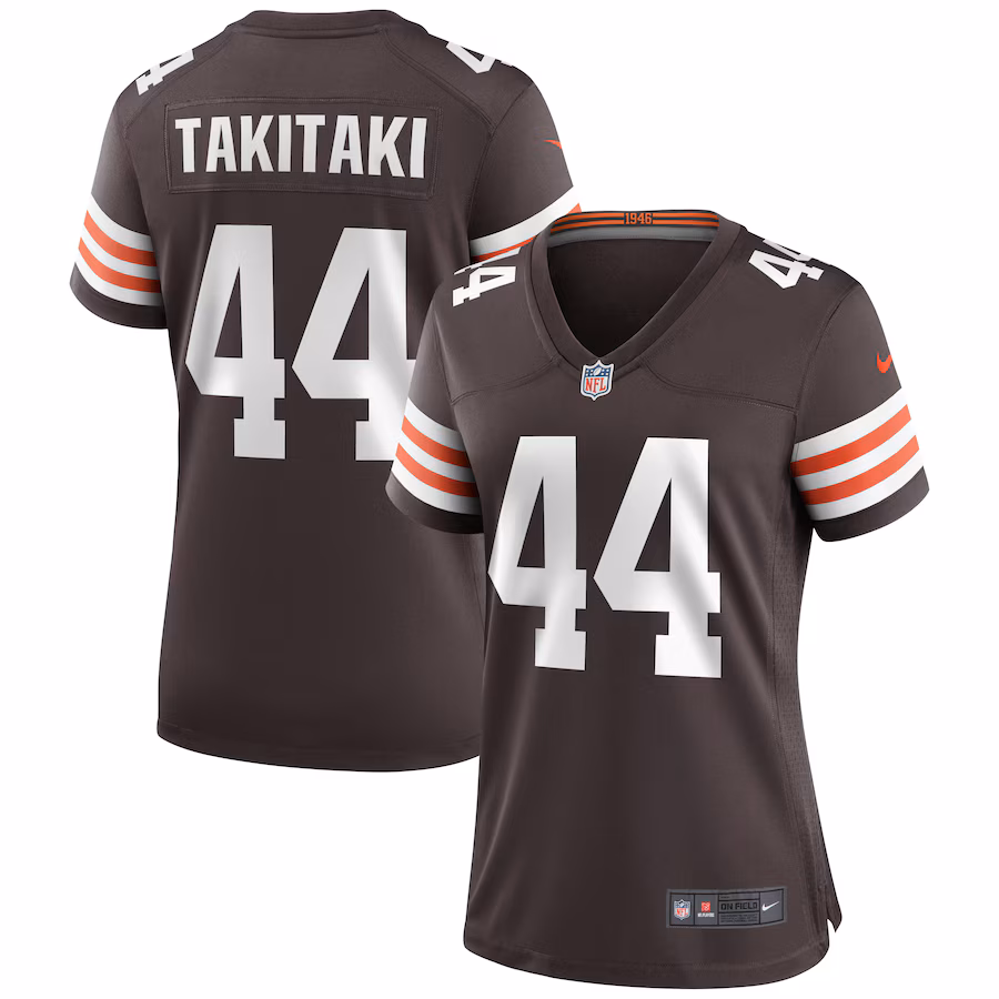 Women's Cleveland Browns Sione Takitaki Nike Brown Game Jersey - ujerseystore