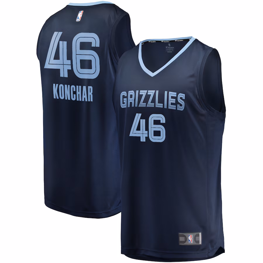 Men's Memphis Grizzlies John Konchar Fanatics Navy Fast Break Replica Jersey - Icon Edition - ujerseystore