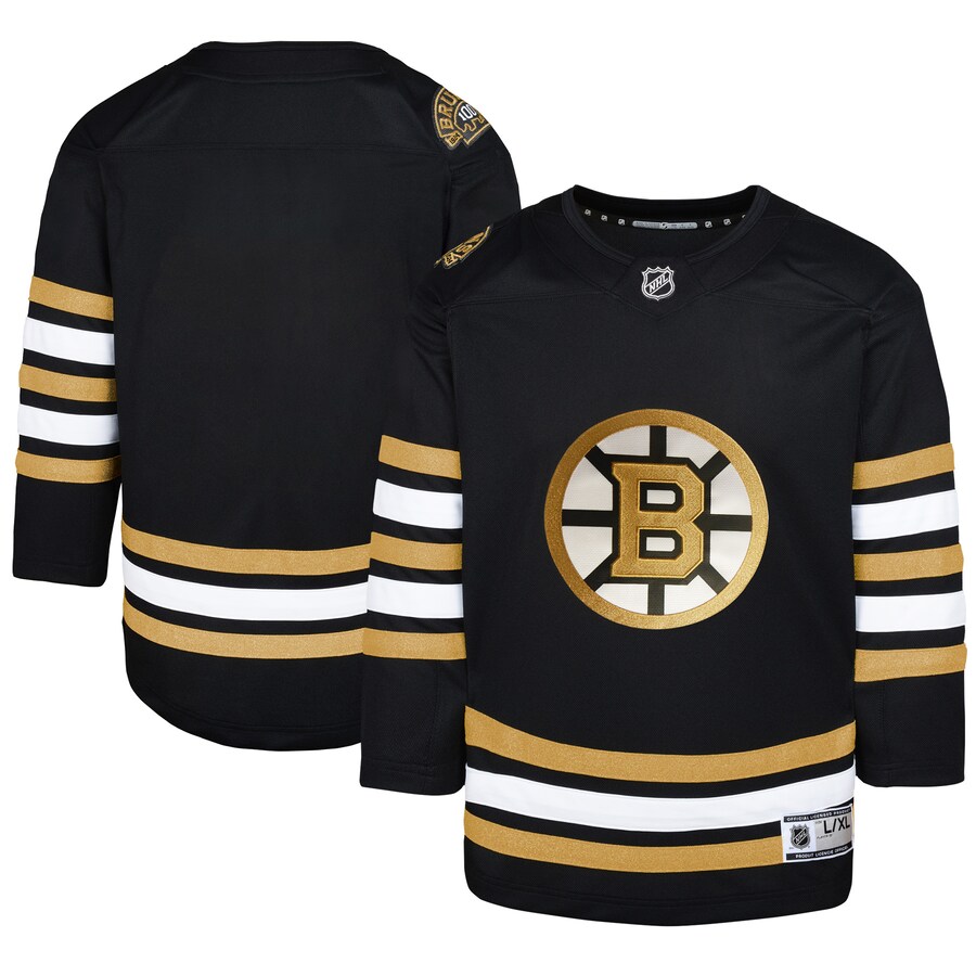 Youth Boston Bruins  Black 100th Anniversary Premier Jersey - ujerseystore