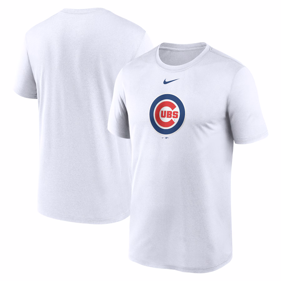 Men's Chicago Cubs Nike White Legend Fuse Large Logo Performance T-Shirt - ujerseystore