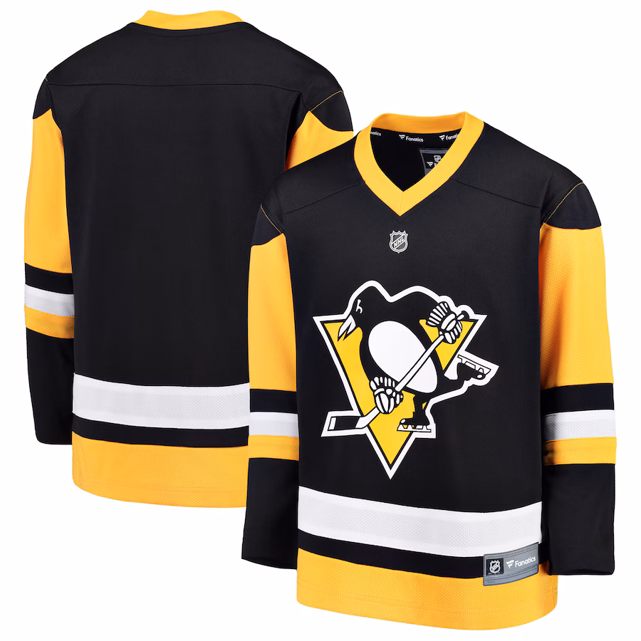 Youth Pittsburgh Penguins Fanatics Black Home Replica Blank Jersey - ujerseystore