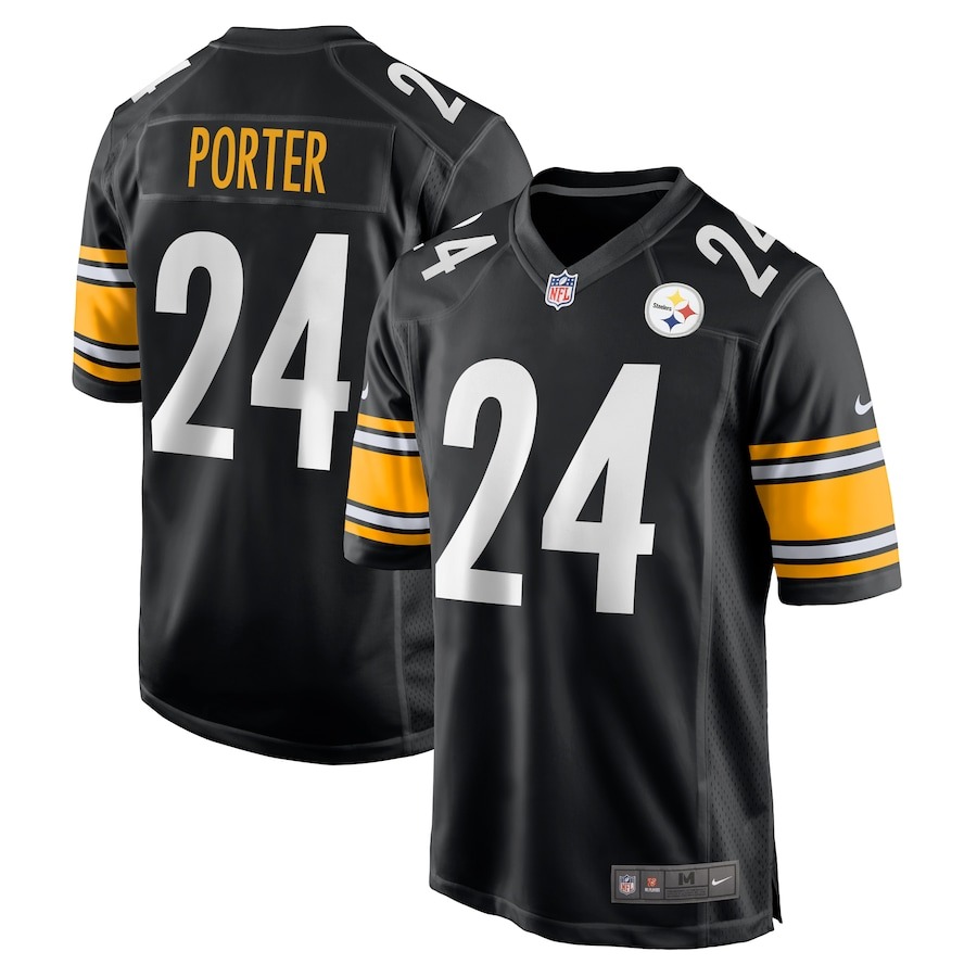 Men's Pittsburgh Steelers Joey Porter Jr. Nike Black 2023 NFL Draft Pick Game Jersey - ujerseystore
