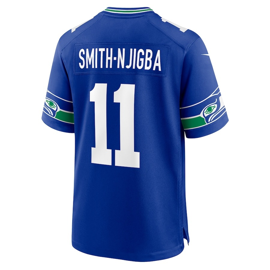 Men's Seattle Seahawks Jaxon Smith-Njigba Nike Royal Throwback Player Game Jersey - ujerseystore