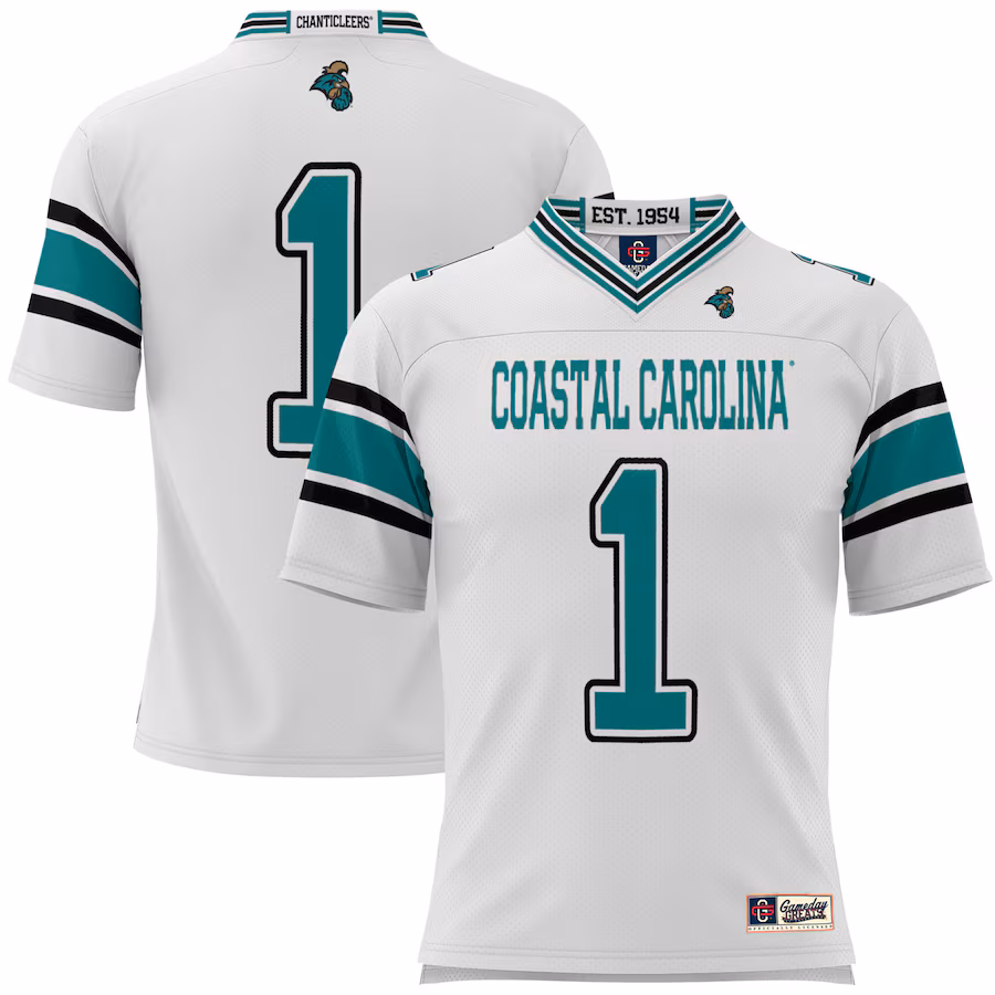 Youth GameDay Greats #1 White Coastal Carolina Chanticleers Football Jersey - ujerseystore