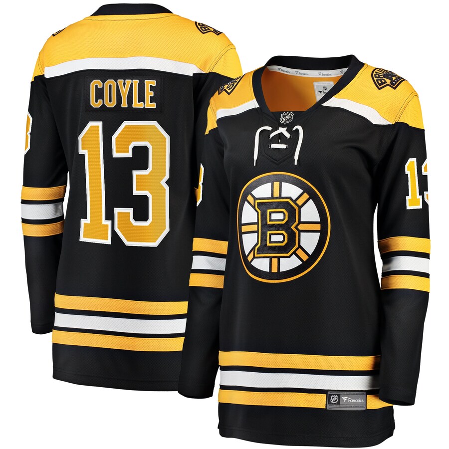 Women's Boston Bruins Charlie Coyle Fanatics Branded Black Home Breakaway Jersey - ujerseystore