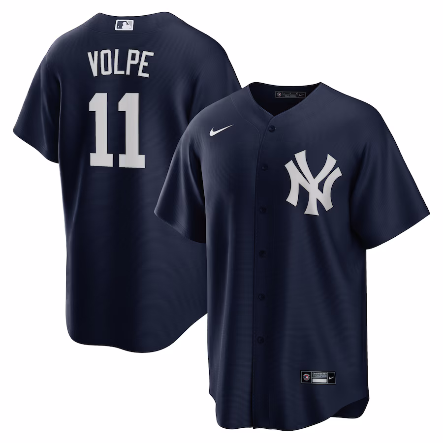 Men's New York Yankees Anthony Volpe Nike Navy Big & Tall Alternate Replica Player Jersey - ujerseystore