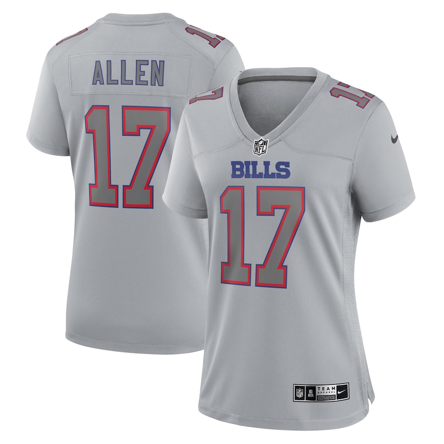 Women's Buffalo Bills Josh Allen Nike Gray Atmosphere Fashion Game Jersey - ujerseystore