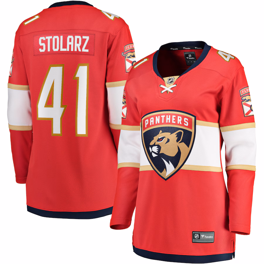 Women's Florida Panthers Anthony Stolarz Fanatics Red Home Breakaway Player Jersey - ujerseystore
