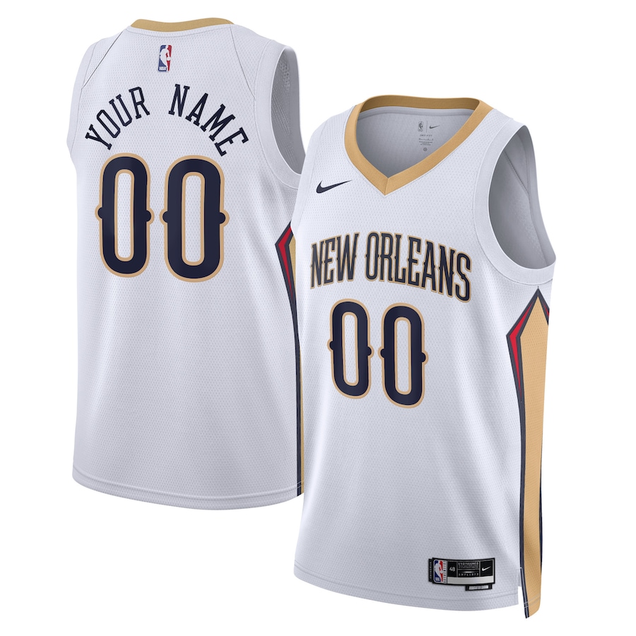 Unisex New Orleans Pelicans Nike White Swingman Custom Jersey - Association Edition - ujerseystore