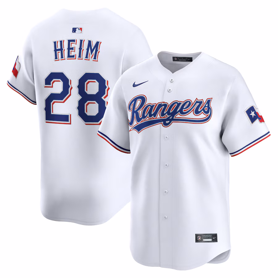 Men's Texas Rangers Jonah Heim Nike White Alternate Limited Player Jersey - ujerseystore