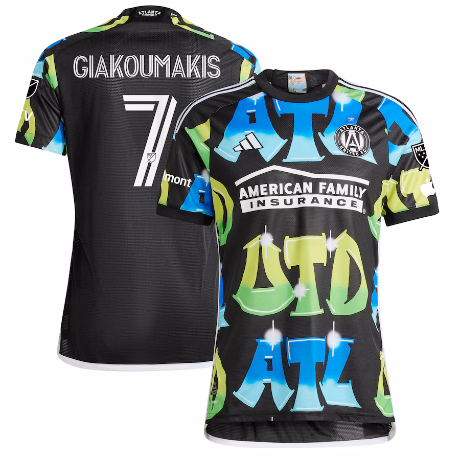 Men's Atlanta United FC Giorgos Giakoumakis adidas Black 2023 The 404 Authentic Player Jersey - ujerseystore