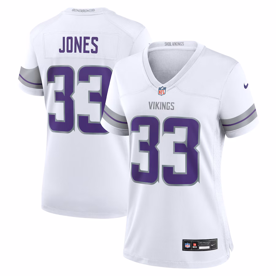 Women's Minnesota Vikings Aaron Jones Nike White Alternate Game Player Jersey - ujerseystore