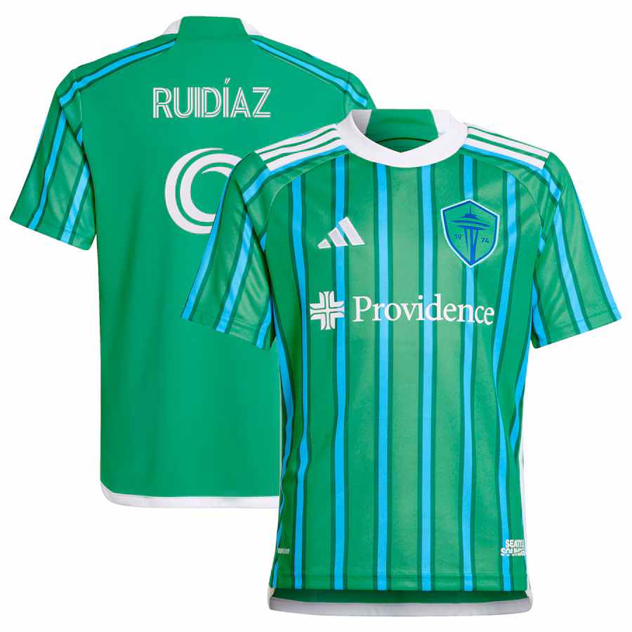 Youth Seattle Sounders FC Raul Ruidiaz adidas Green 2024 The Anniversary Kit Replica Player Jersey - ujerseystore