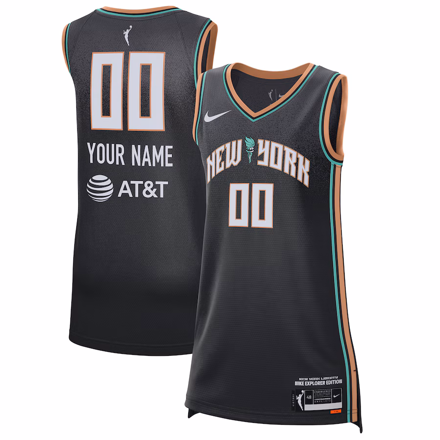 Unisex New York Liberty Nike Black 2021 Explorer Edition Victory Custom Jersey - ujerseystore