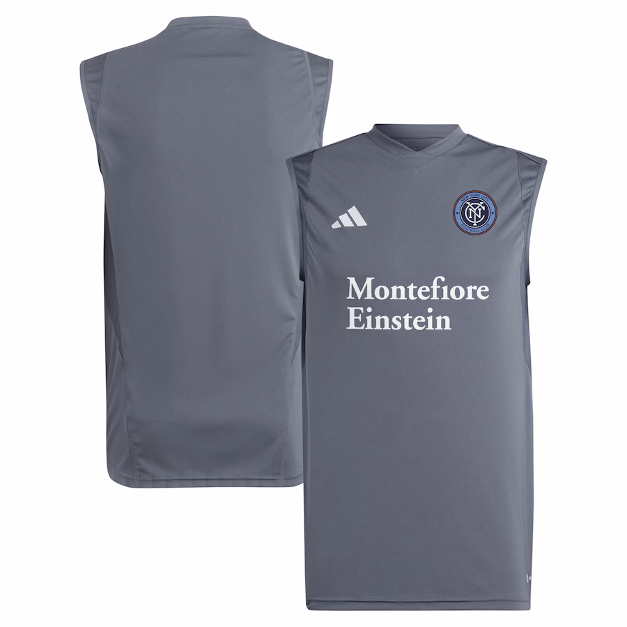 Men's New York City FC adidas Gray 2024 Sleeveless Training Jersey - ujerseystore