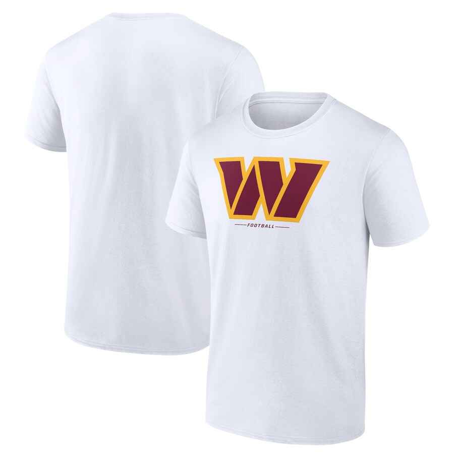 Men's Washington Commanders White Logo Team Lockup T-Shirt - ujerseystore