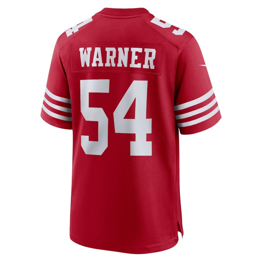 Men's San Francisco 49ers Fred Warner Nike Scarlet Super Bowl LVIII Game Jersey - ujerseystore