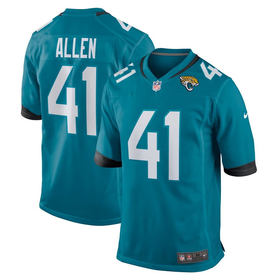 Men's Jacksonville Jaguars Josh Allen Nike Teal Game Jersey - ujerseystore