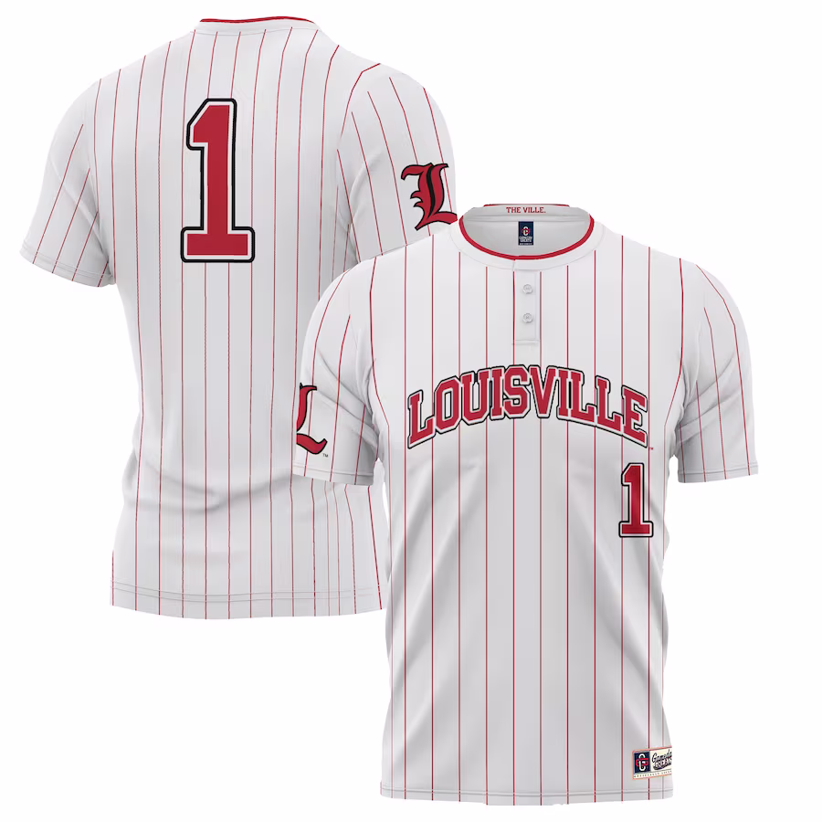 #1 Louisville Cardinals GameDay Greats Youth Lightweight Softball Jersey - White - ujerseystore