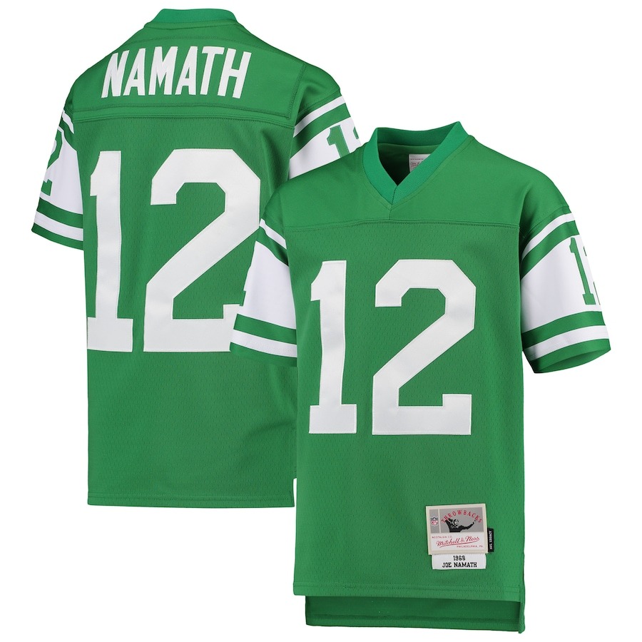 Youth New York Jets Joe Namath Mitchell & Ness Green 1968 Legacy Retired Player Jersey - ujerseystore