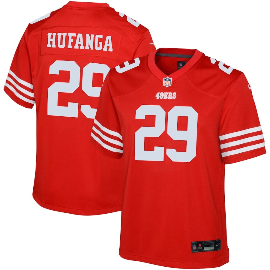 Youth San Francisco 49ers Talanoa Hufanga Nike Scarlet Game Jersey - ujerseystore