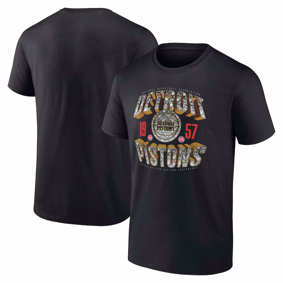 Men's Detroit Pistons Fanatics Black Quick Strides T-Shirt - ujerseystore