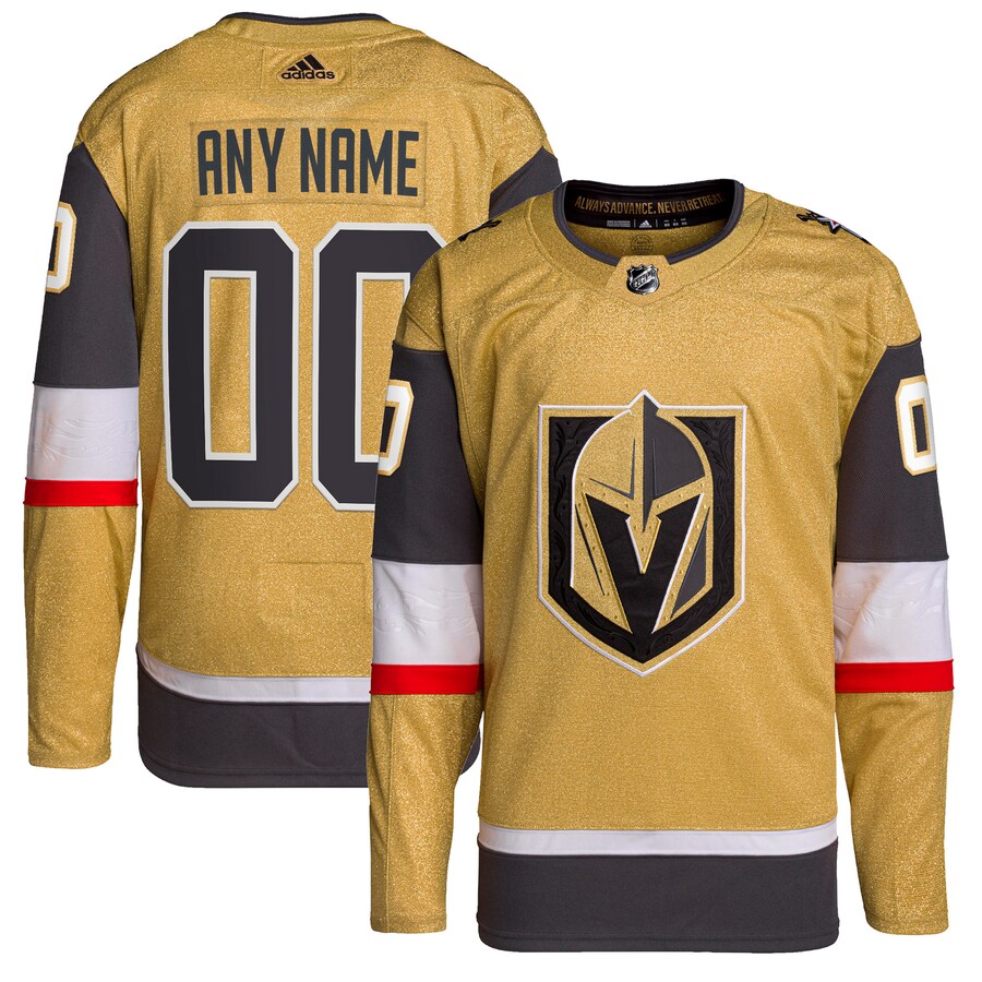 Men's Vegas Golden Knights adidas Gold Home Authentic Primegreen Custom Jersey - ujerseystore