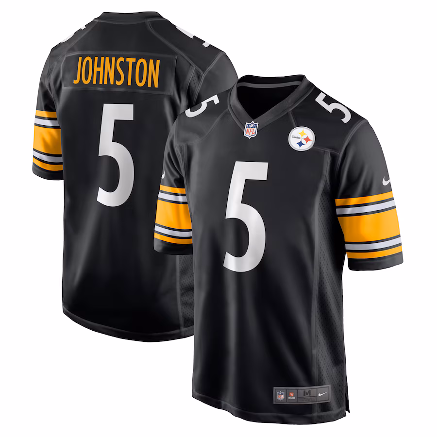 Men's Pittsburgh Steelers Cameron Johnston Nike Black Game Jersey - ujerseystore