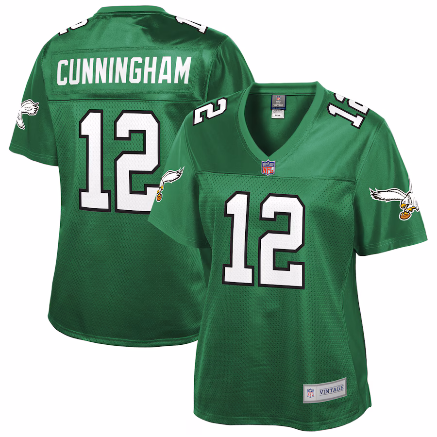 Women's Philadelphia Eagles Randall Cunningham NFL Pro Line Kelly Green Retired Player Replica Jersey - ujerseystore