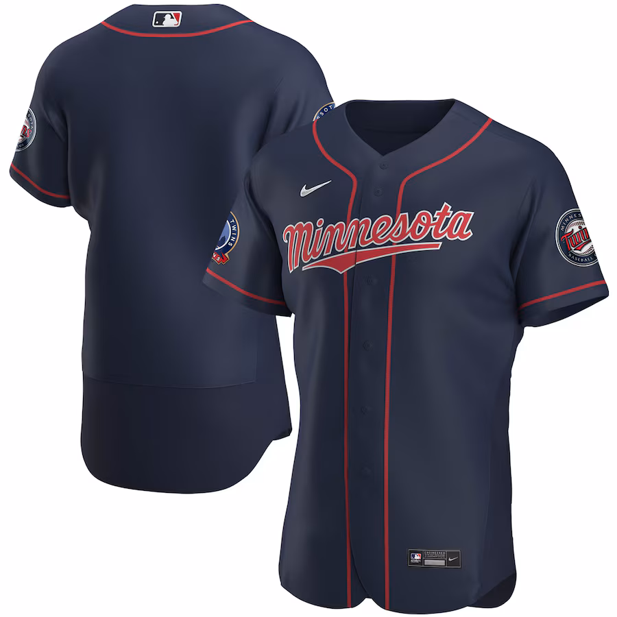 Men's Minnesota Twins Nike Navy 60th Season Alternate Authentic Team Jersey - ujerseystore