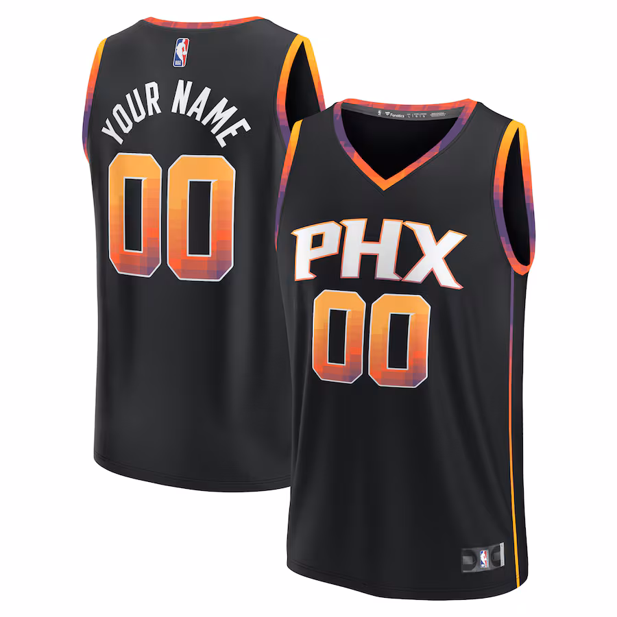 Youth Phoenix Suns  Fanatics Black Fast Break Replica Custom Jersey - Statement Edition - ujerseystore