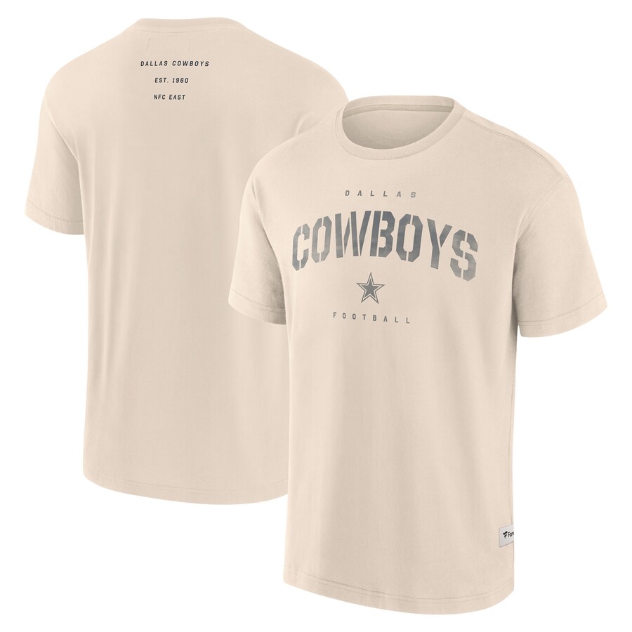 Men's Dallas Cowboys Fanatics Cream Elements Future Ground Lettering T-Shirt - ujerseystore