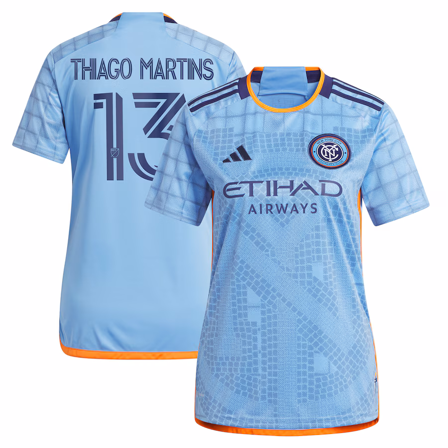 Women's New York City FC Thiago Martins adidas Light Blue 2023 The Interboro Kit Replica Player Jersey - ujerseystore
