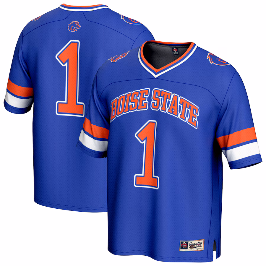 Youth GameDay Greats #1 Royal Boise State Broncos Lightweight Collegiate Football Fashion Jersey - ujerseystore