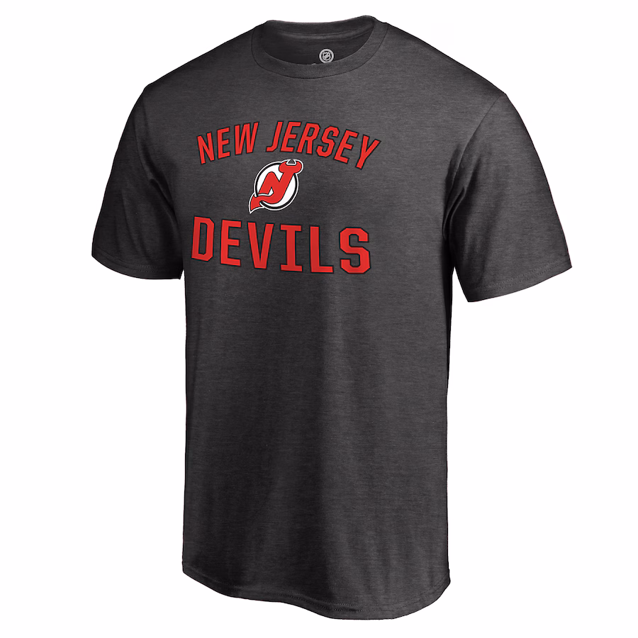 Men's New Jersey Devils Heathered Gray Victory Arch T-Shirt - ujerseystore