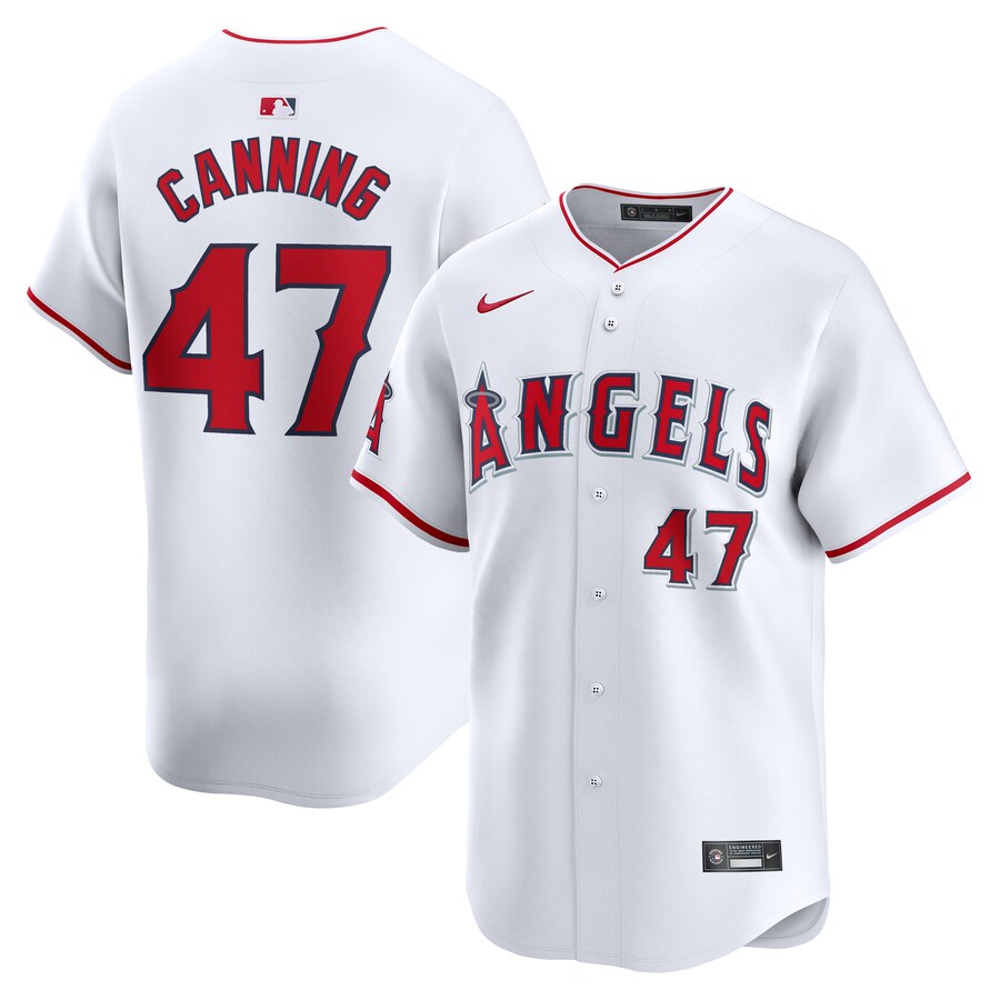 Men's Los Angeles Angels Griffin Canning Nike White Home Limited Player Jersey - ujerseystore