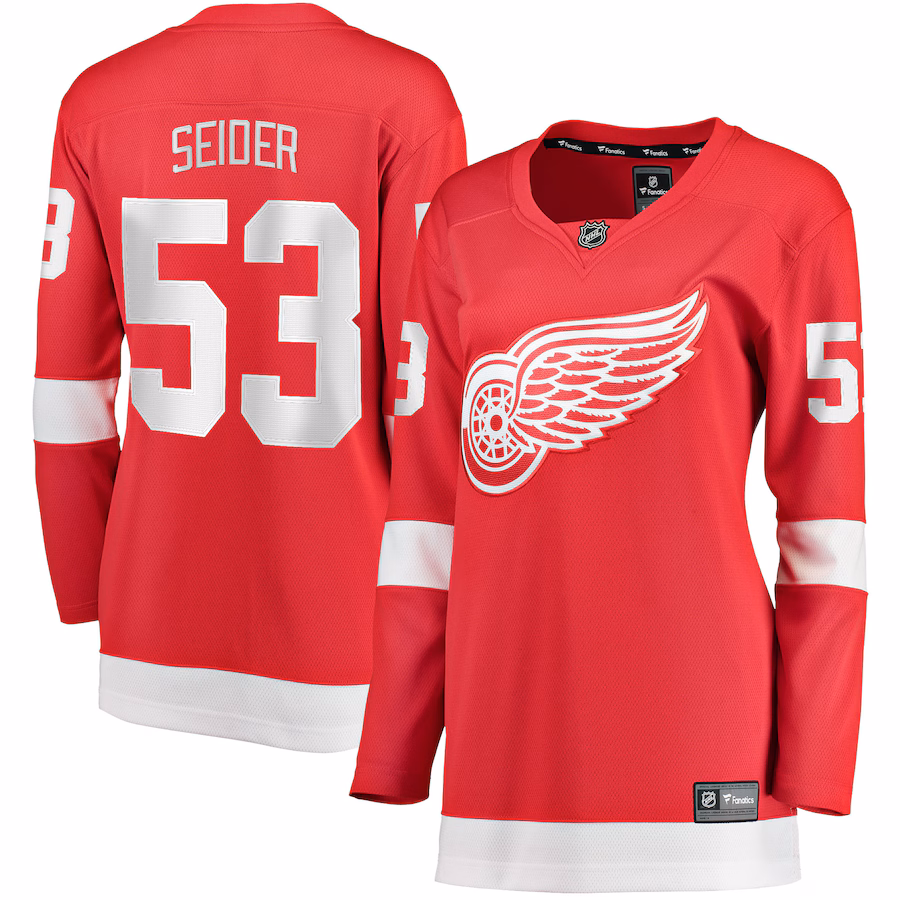 Women's Detroit Red Wings Moritz Seider Fanatics Red Home Breakaway Player Jersey - ujerseystore