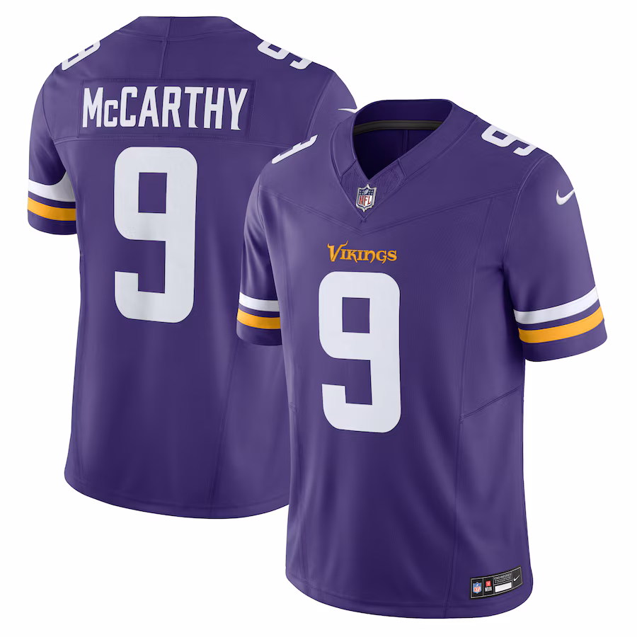 Men's Minnesota Vikings J.J. McCarthy Nike Purple Vapor F.U.S.E. Limited Jersey - ujerseystore
