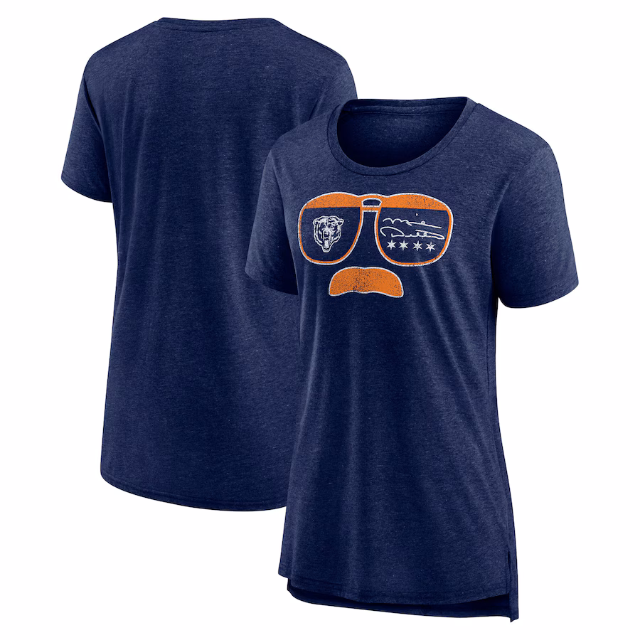 Women's Chicago Bears Nike Navy Vintage Graphic Tri-Blend Scoop Neck T-Shirt - ujerseystore