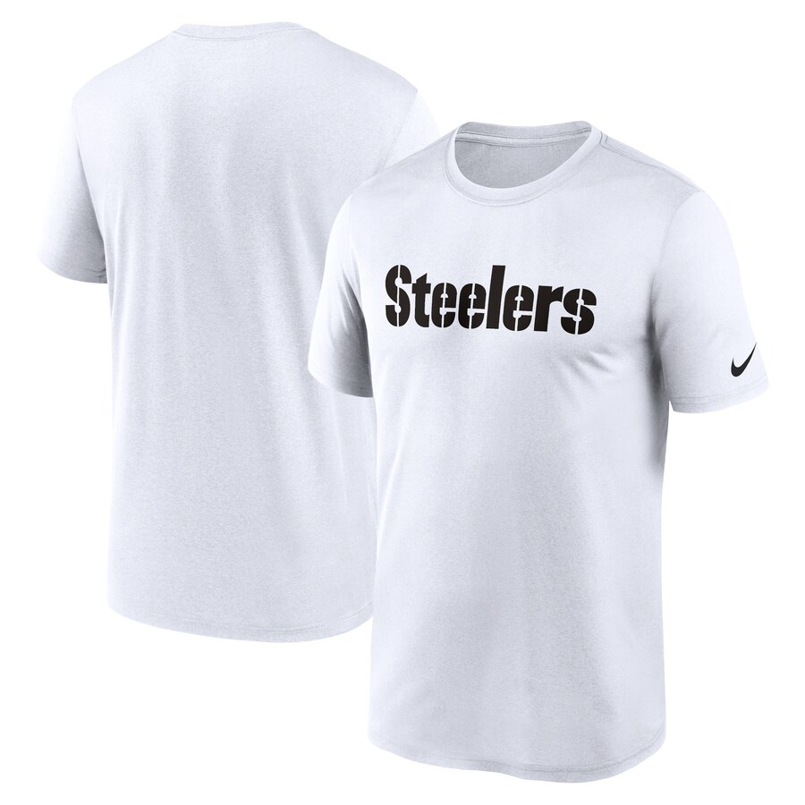 Men's Pittsburgh Steelers  Nike White Legend Wordmark Performance T-Shirt - ujerseystore