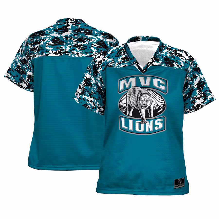 Women's ProSphere  Teal MVC Mountain Lions  Camo Football Jersey - ujerseystore