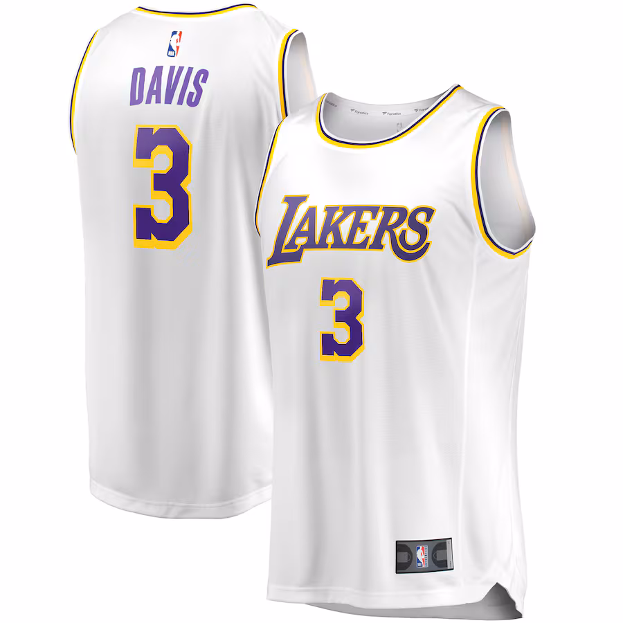Men's Los Angeles Lakers Anthony Davis Fanatics White Fast Break Replica Player Jersey - Association Edition - ujerseystore