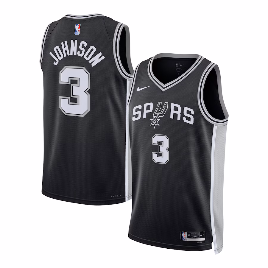 Unisex San Antonio Spurs Keldon Johnson Nike Black Swingman Jersey - Icon Edition - ujerseystore