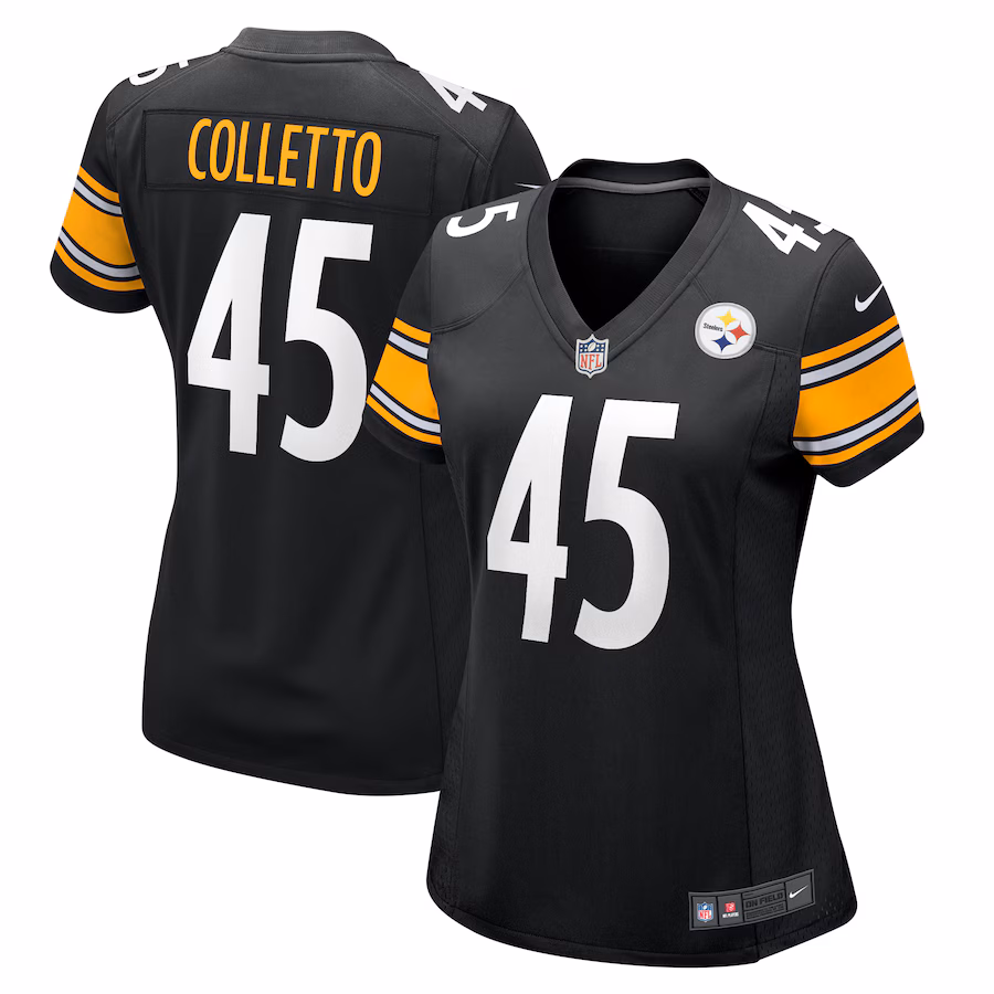 Women's Pittsburgh Steelers Jack Colletto Nike  Black  Game Jersey - ujerseystore