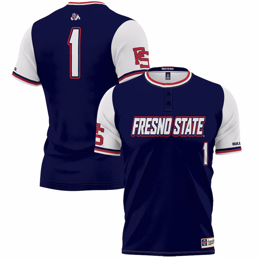 #1 Fresno State Bulldogs GameDay Greats Youth Lightweight Softball Jersey - Navy - ujerseystore