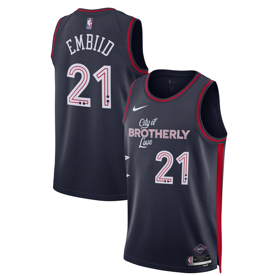 Unisex Philadelphia 76ers Joel Embiid Nike Navy 2023/24 Swingman Jersey - City Edition - ujerseystore