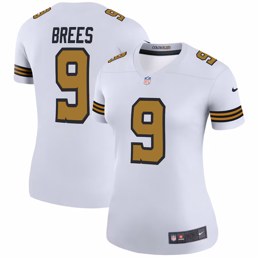Women's New Orleans Saints Drew Brees Nike White Color Rush Legend Jersey - ujerseystore