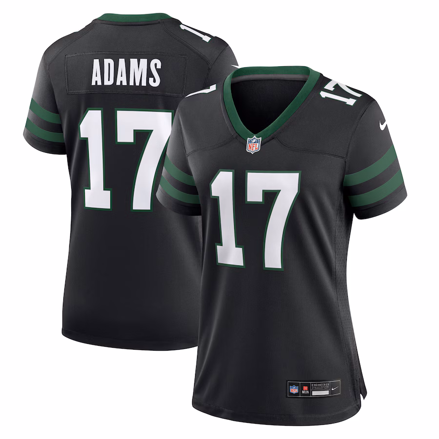 Women's New York Jets Davante Adams Nike Legacy Black Alternate Game Jersey - ujerseystore