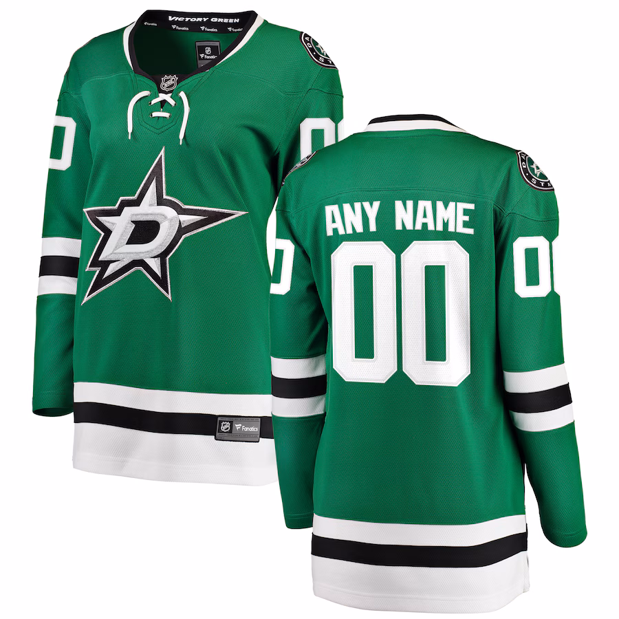 Women's Dallas Stars Fanatics Green Home Breakaway Custom Jersey - ujerseystore