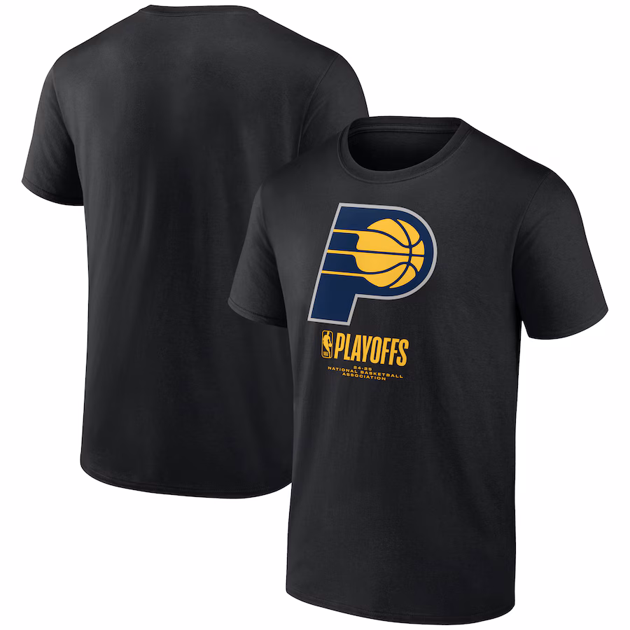 Men's  Indiana Pacers Black 2025 NBA Playoffs Alley Oop T-Shirt - ujerseystore